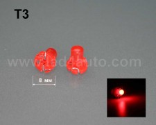 LED лампа за табло Т3 ЧЕРВЕНА