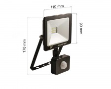 LED прожектор с PIR 10W 6000К